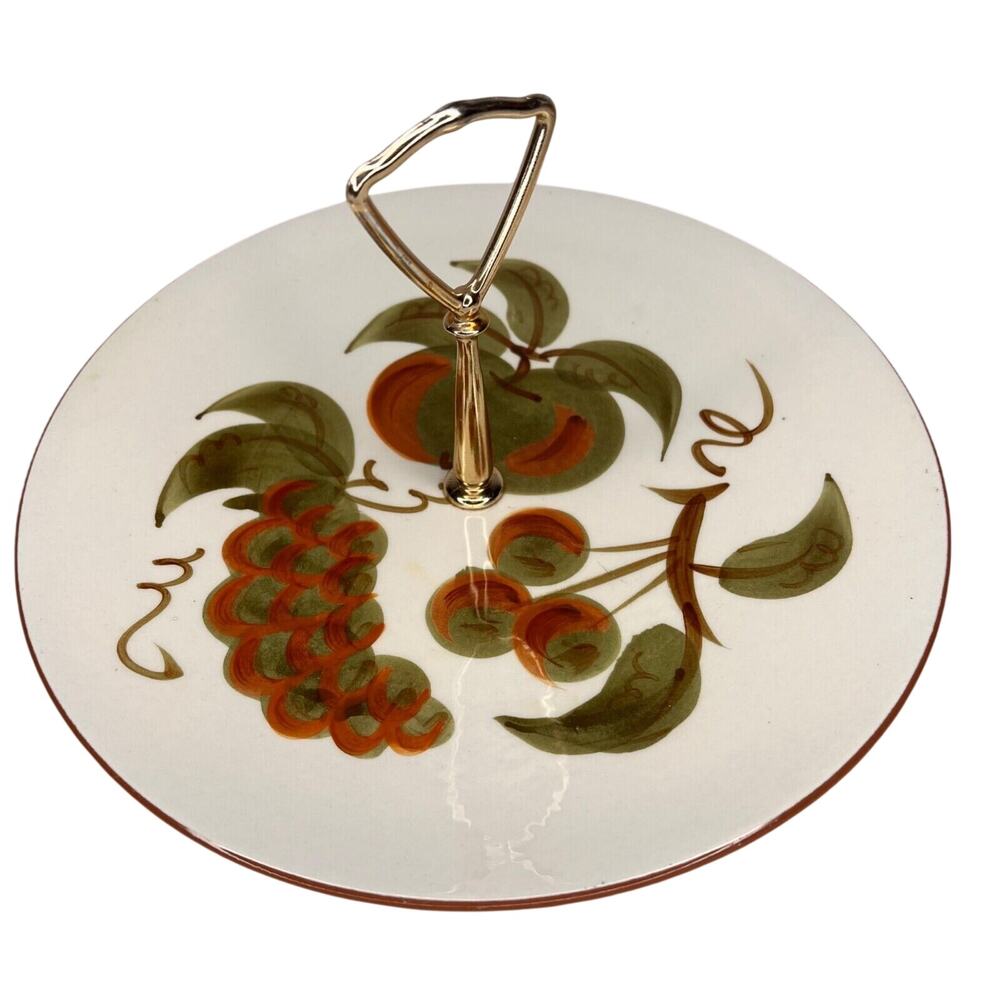 Vintage Mid Century Stangl Pottery Orchard Song Tidbit Plate 10 Inch Platter